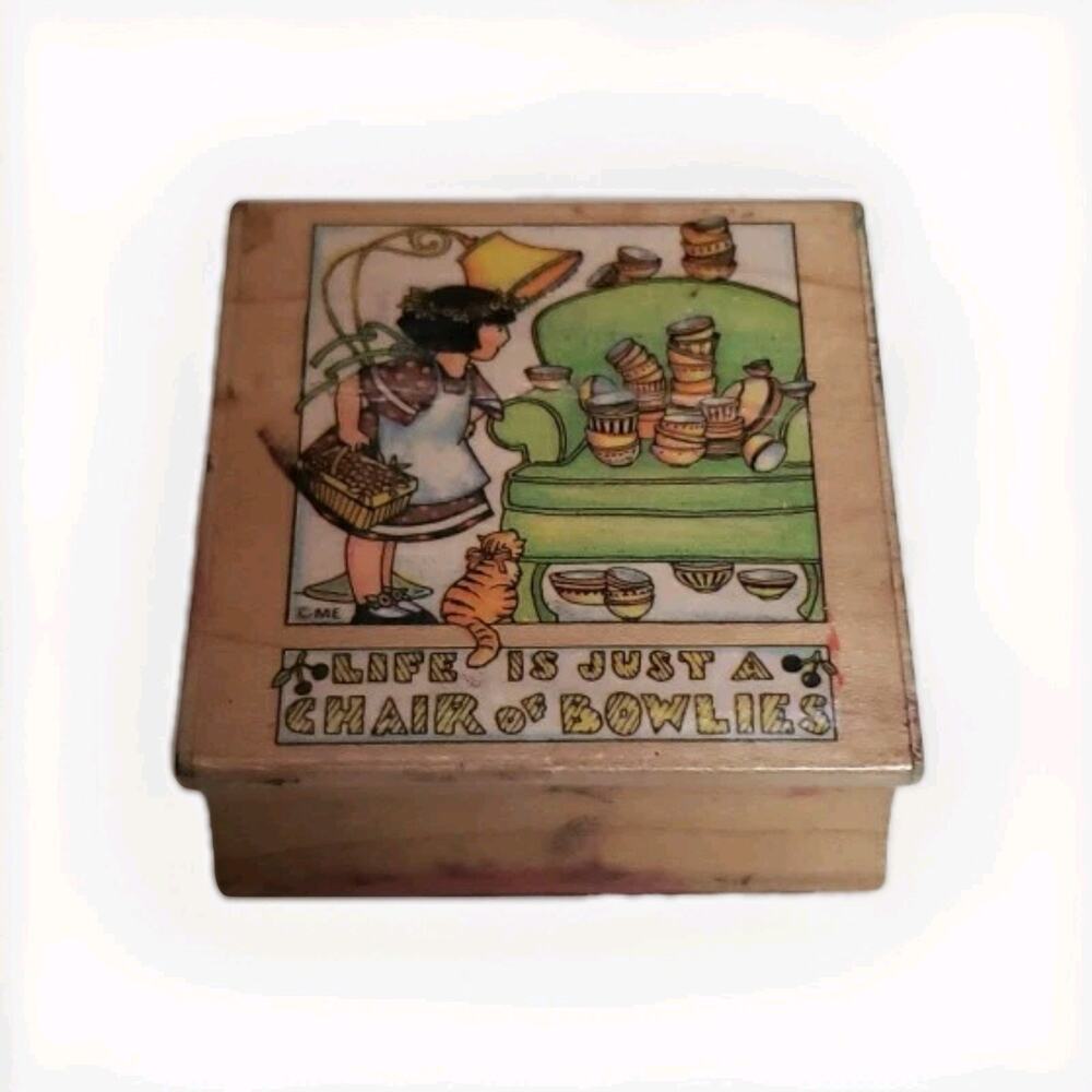 Chair Of Bowlies Mary Engelbreit Rubber Stamp Vintage See Description